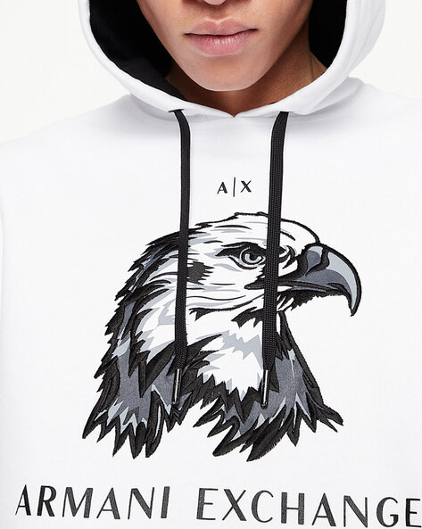 Eagle Logo Print Hooded Sweatshirt