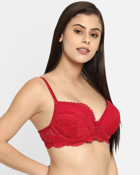 Buy Clovia Red Solid Polyamide Push-up Bra Online at Best Prices in India -  JioMart.