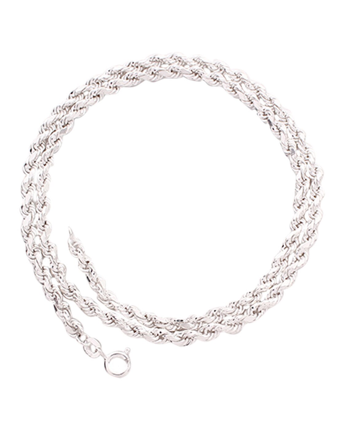 Mens 35mm Solid Rope Chain Necklace in Sterling Silver  24  Zales