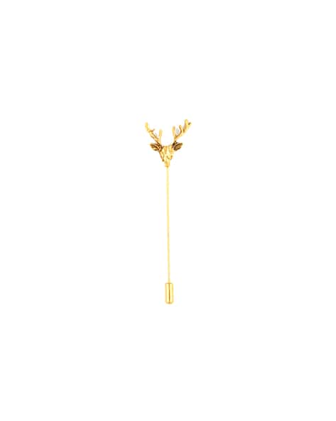 MAHI Gold-Plated Deer Lapel Brooch Pin