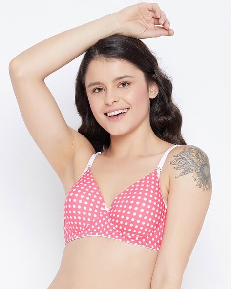 Buy Clovia Padded Non Wired Full Coverage T-Shirt Bra - Pink at Rs.480  online
