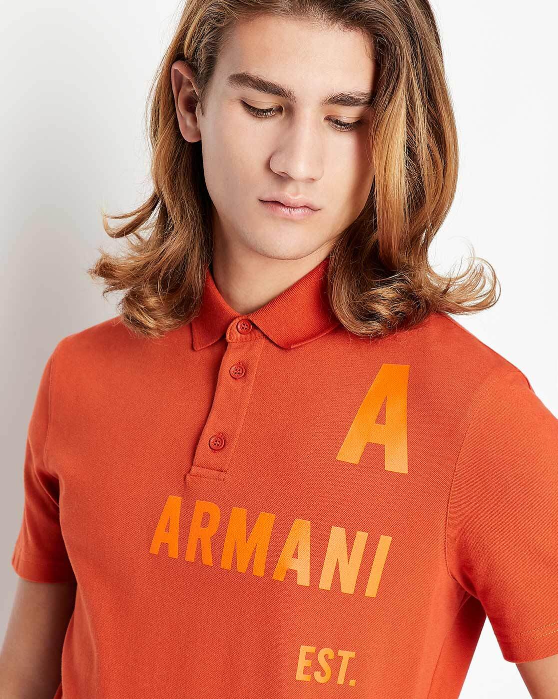 orange armani exchange shirt