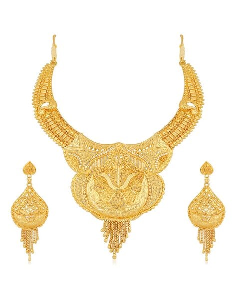 Bridal necklace gold deals with price