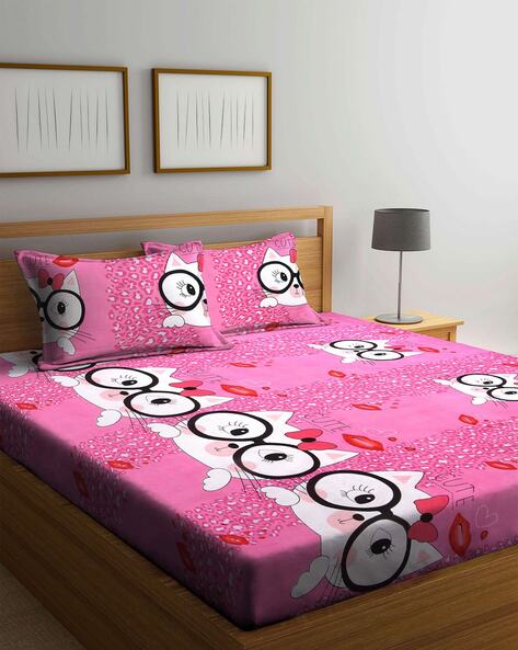 Buy Pink Bedsheets for Home & Kitchen by Arrabi Online 