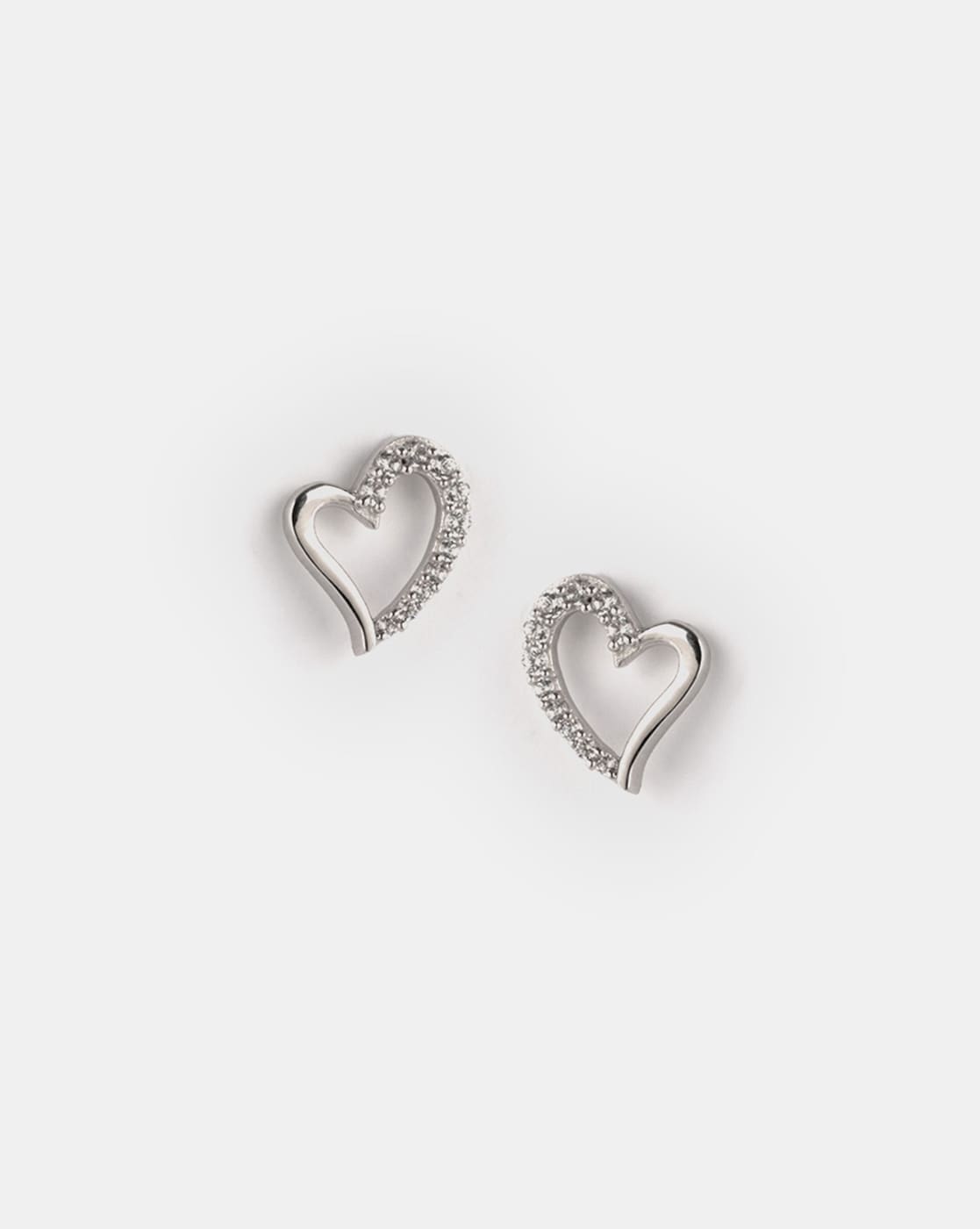 silver love heart earrings