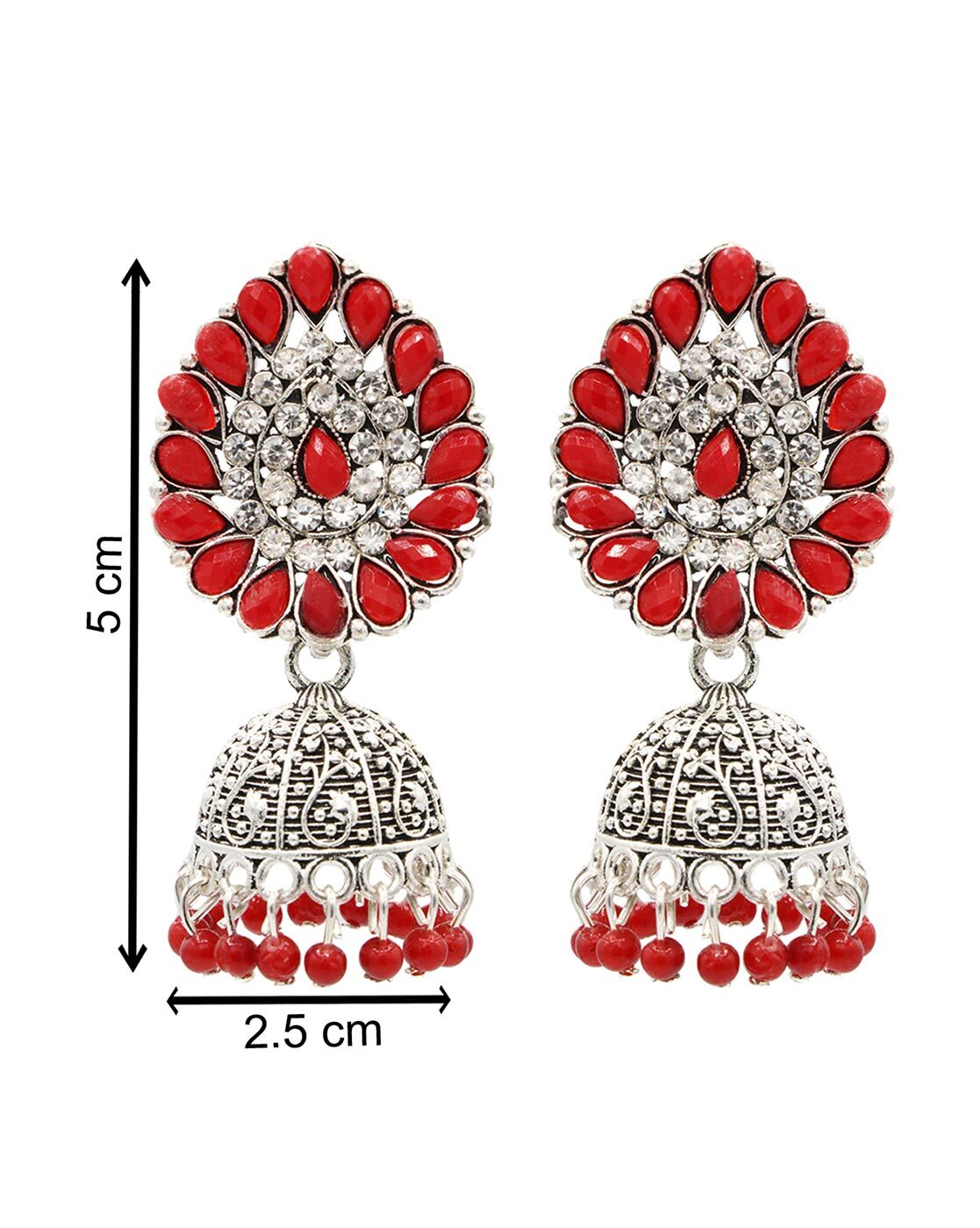 Buy Red Stone Circular Design with Golden Polish Earring for Women for Best  Price Reviews Free Shipping