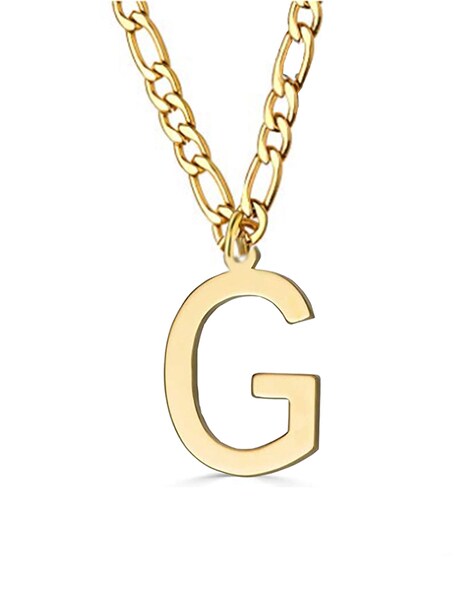 Diamond Letter G Necklace 1/8 ct tw Round-cut Sterling Silver 18