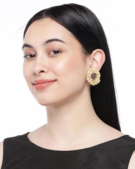 Korean Big Round Simulated Pearl Stud Earrings For Women Etrendy New  Classic Elegant Earings Fashion Jewelry Wholesale  Stud Earrings   AliExpress