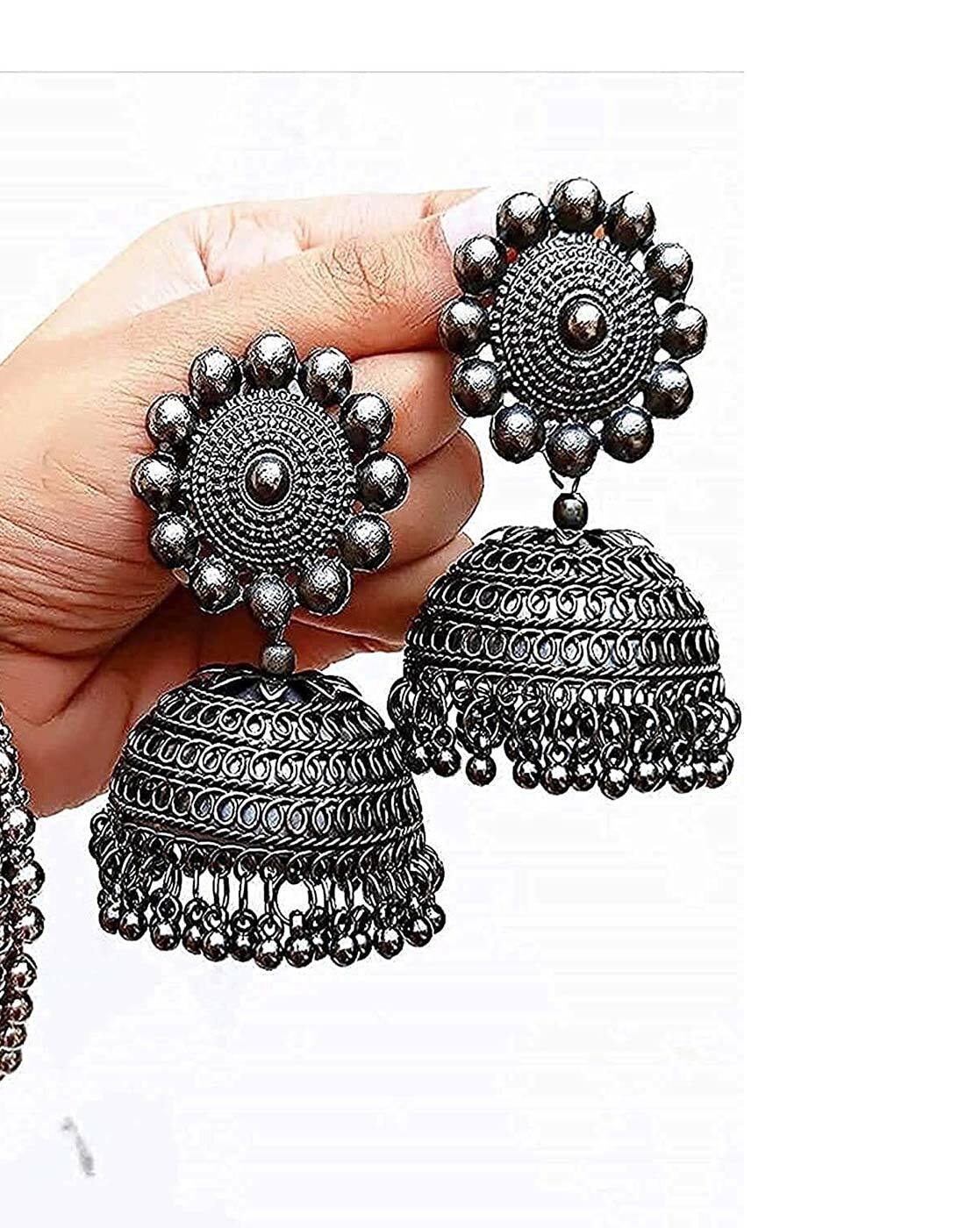 Antique Silver Jhumka Earrings – Deara Fashion Accessories