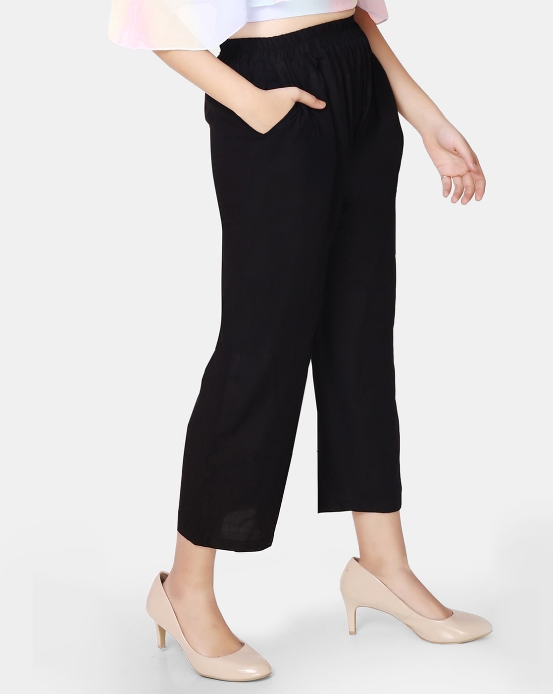 Paperbag Waist Pants with Tie-Up Belt