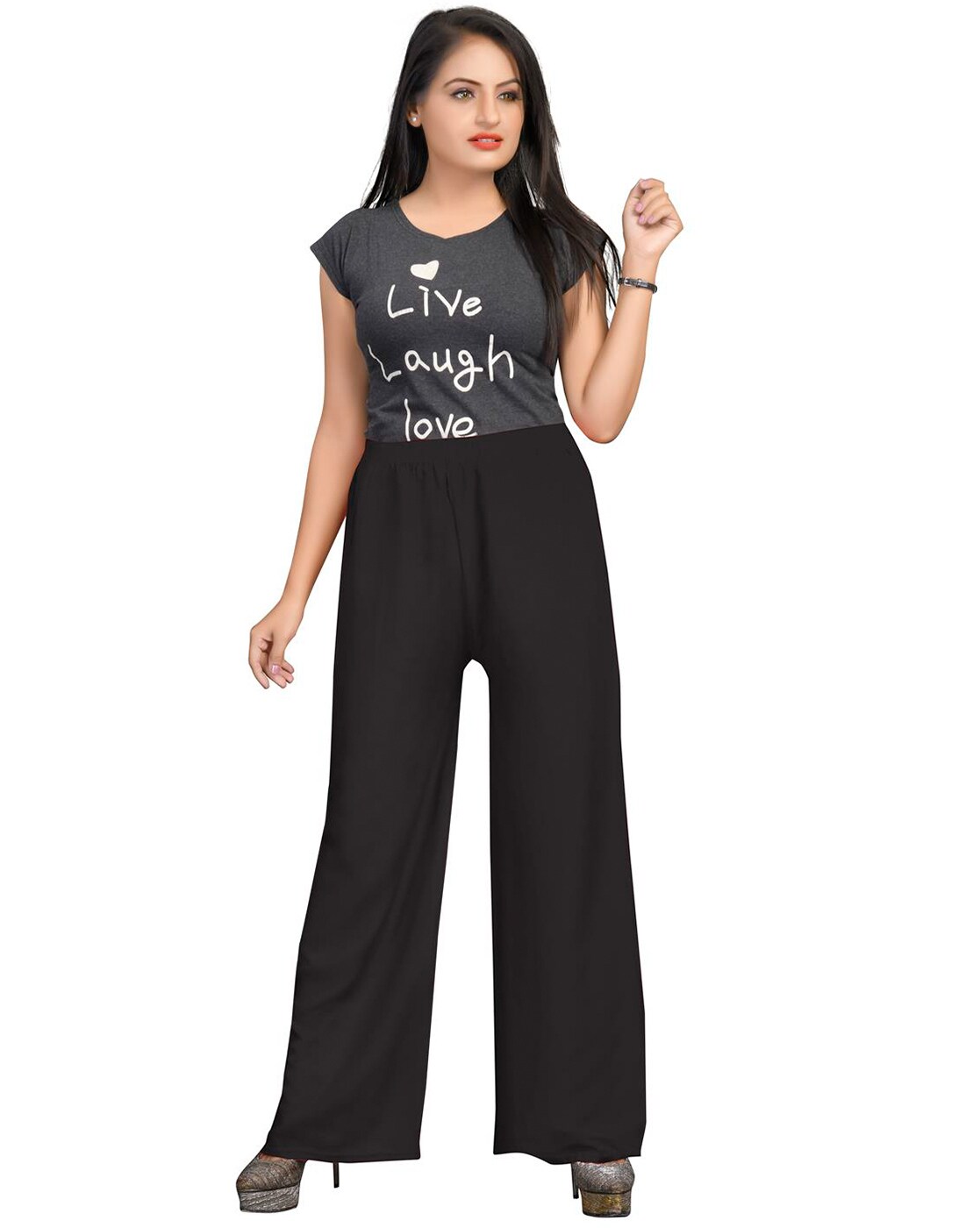 Solid Jumpsuit With Contrast Top – Pannkh