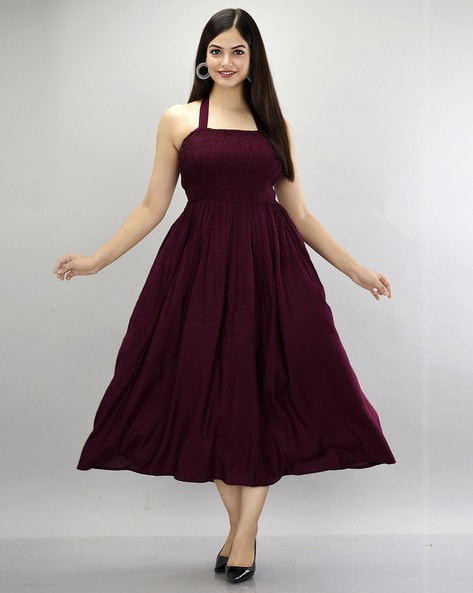 Buy Aqua Dresses for Women by Moomaya Online | Ajio.com