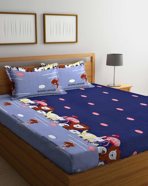 Buy Blue Bedsheets for Home & Kitchen by Arrabi Online 