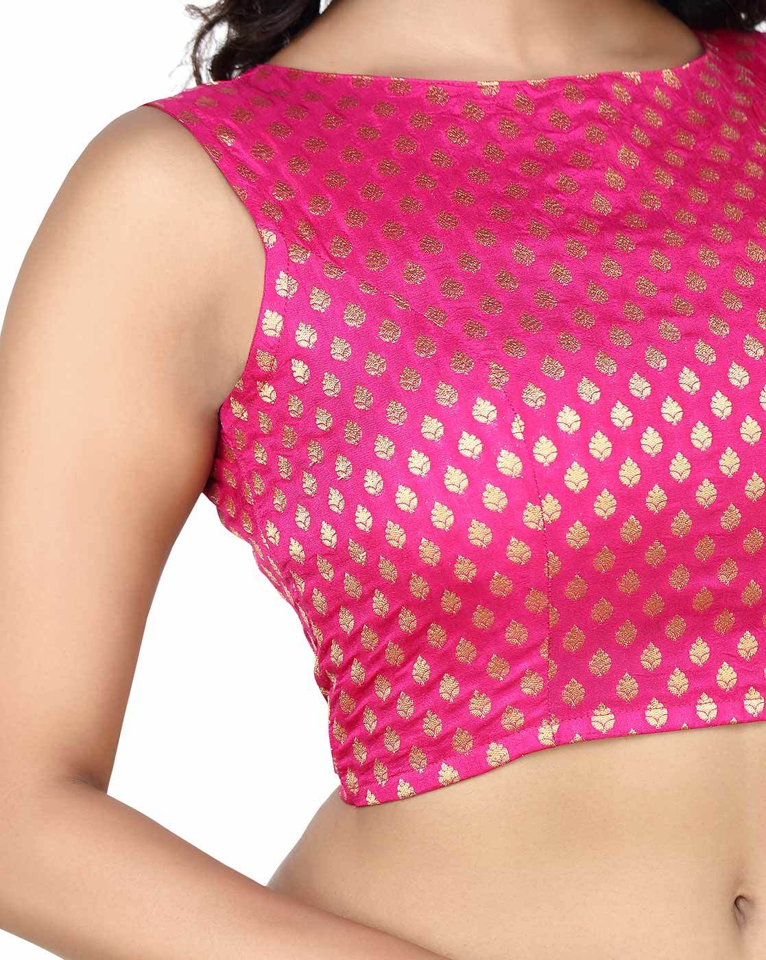 Sleeveless Pattern Boat Neck Blouse (Pink) in Mumbai at best price by  Khubsoorat Boutique - Justdial