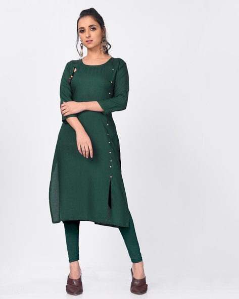 solid colour kurti design