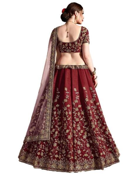 Shop Velvet Fabric Based Lehenga Choli Online At Kreeva