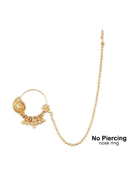 22G Dangle Nose Rings Hoops 14K Gold CZ Cartilage Earrings Dangling Nose  Piercing Jewelry for Women