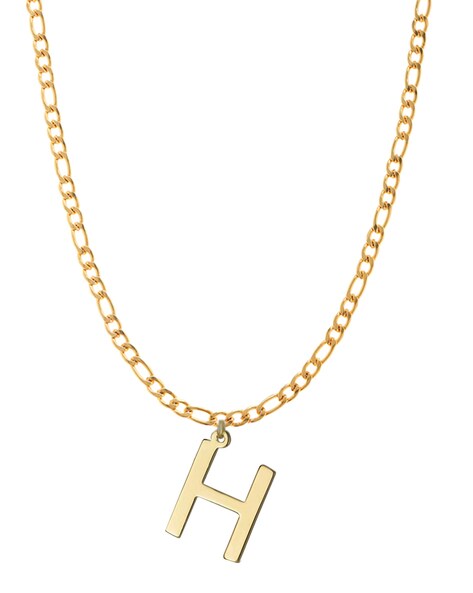 D Pendant Necklace Initial Necklace Gold Plated Brass