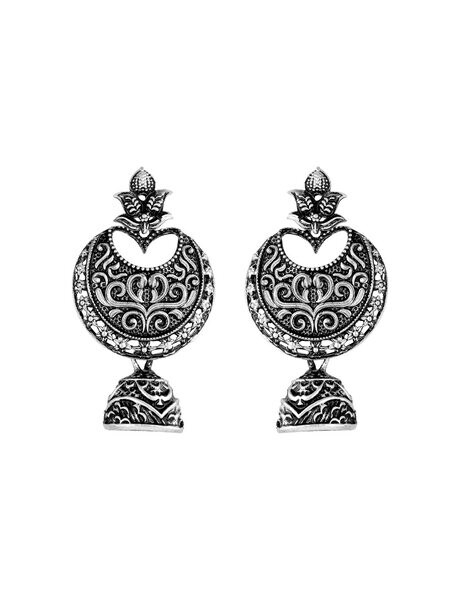 Cheerful Silver Dome Earrings with Onyx Apples – Gem Set Love