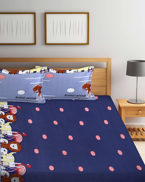 Buy Blue Bedsheets for Home & Kitchen by Arrabi Online 
