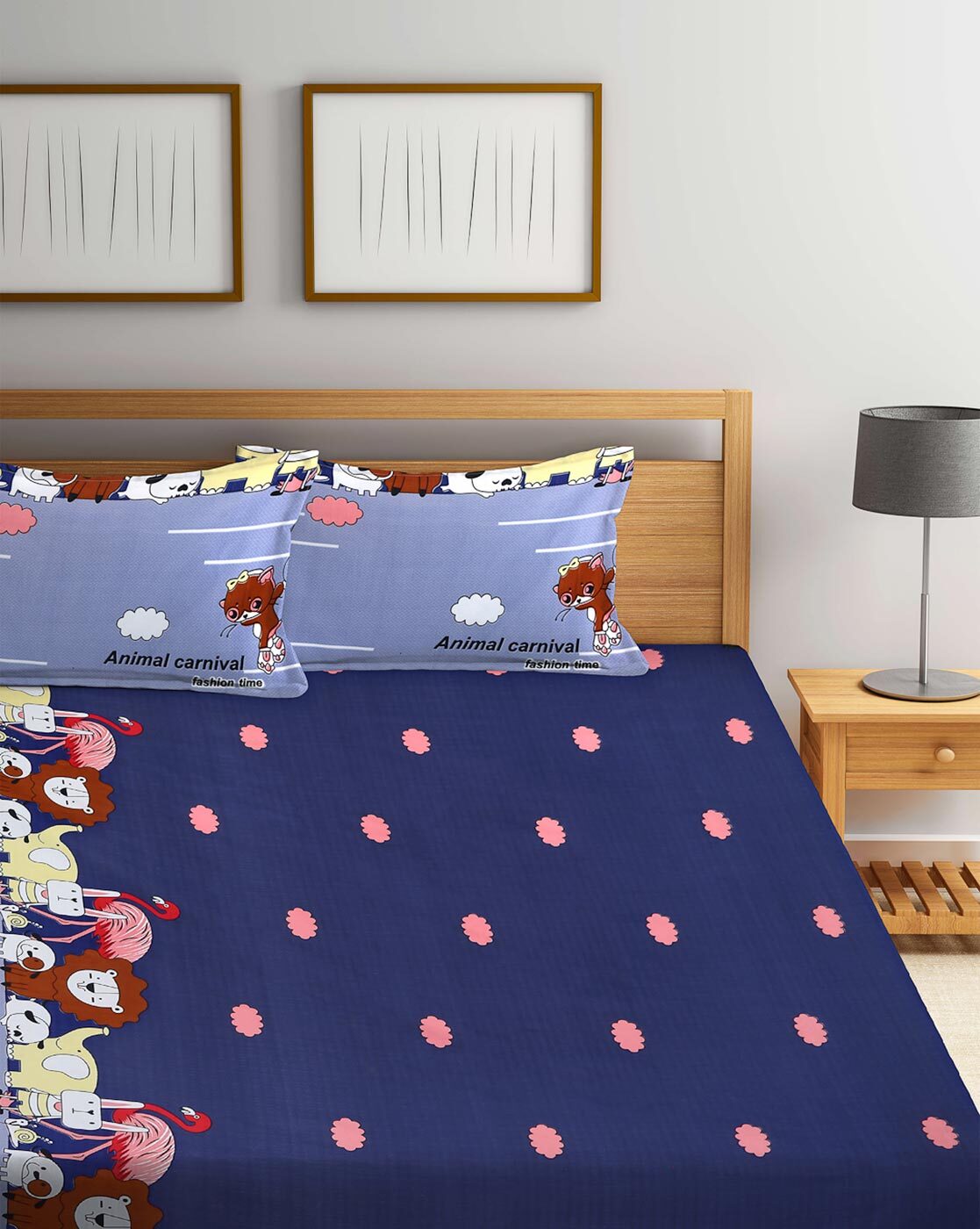 Double bed cheap sheet cartoon