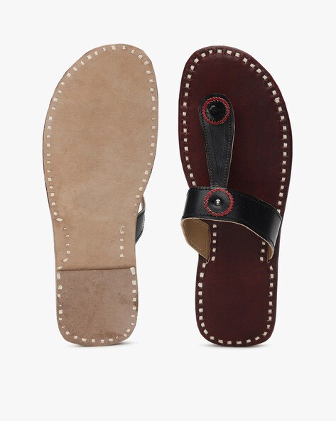 Leather chappals on sale