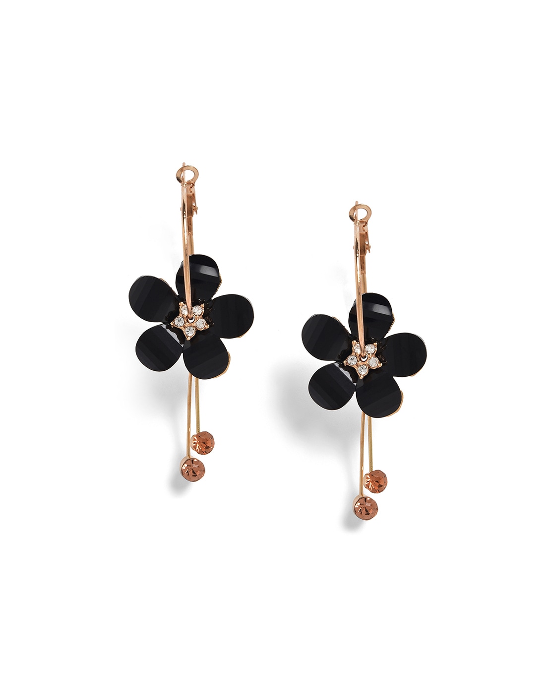 Black Flower Earrings - Luzy Jewelry