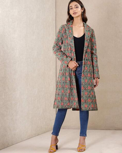 Floral print overcoat hotsell