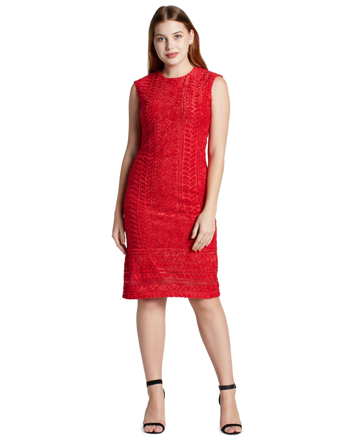 sleeveless dress red