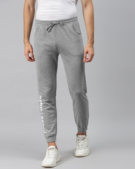 Hubberholme Men Grey Melange Solid Slim Fit Track Pants  Wholesale Price  App