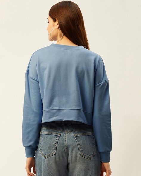 Light blue cropped on sale sweatshirt