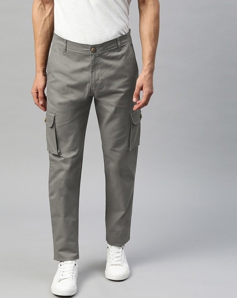 Buy Hubberholme Men Khaki Slim Fit Solid Chinos - Trousers for Men 9566303  | Myntra
