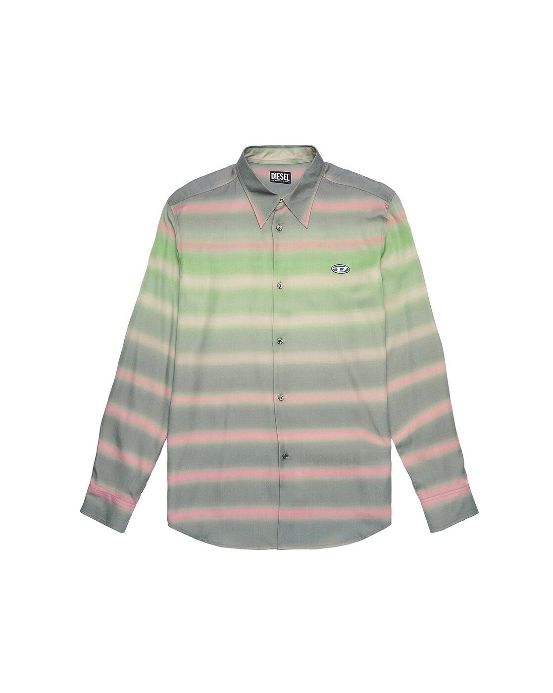 Buy DIESEL S-Tucker Striped Regular Fit Shirt | Grey & Green