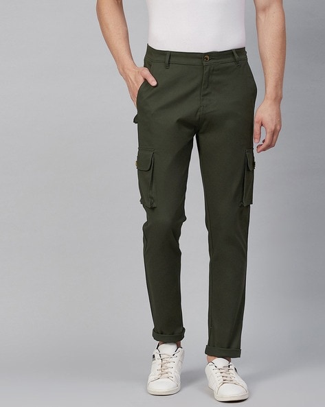 Slim Fit Flat-Front Cargo Pants