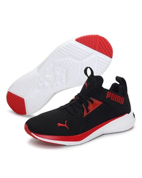 black and red pumas shoes
