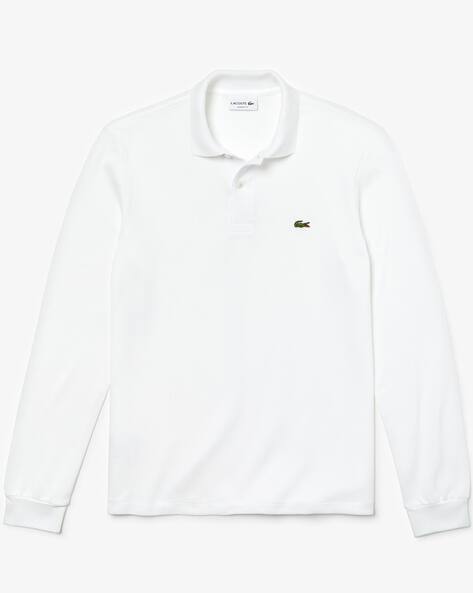 white long sleeve lacoste polo