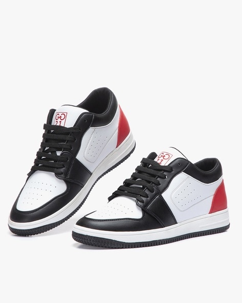 go21 colourblock lace up sneakers with perforations