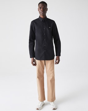 lacoste black dress shirt