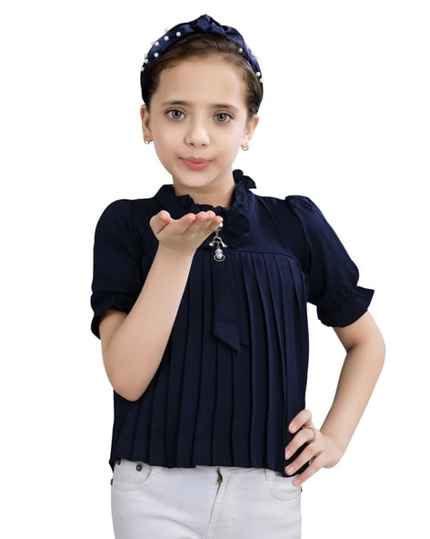 Girls navy clearance top