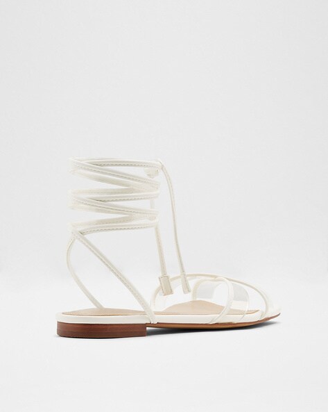 Clear Strap Sandals with Strappy Ankle Loop