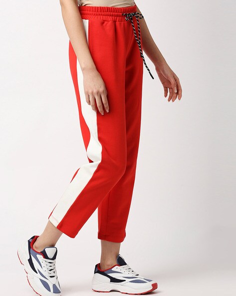 Red colour track on sale pants