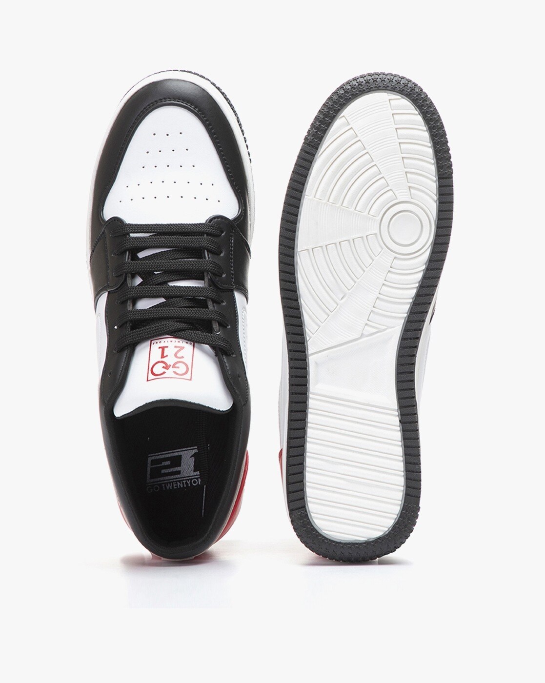 go21 colourblock lace up sneakers with perforations