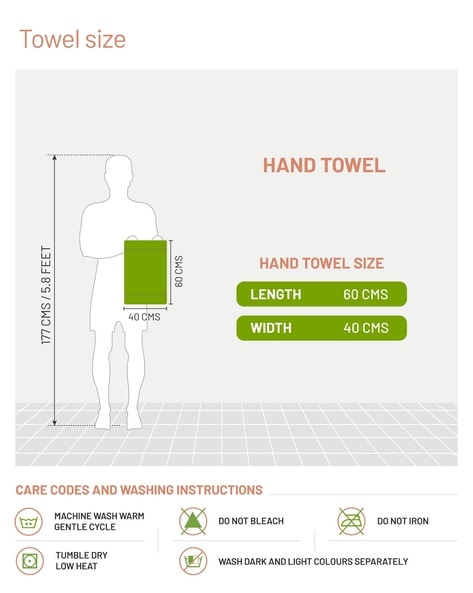 Length of best sale hand towel