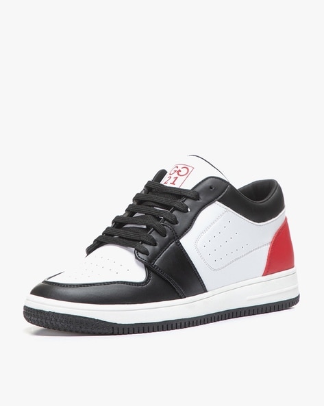 go21 colourblock lace up sneakers with perforations