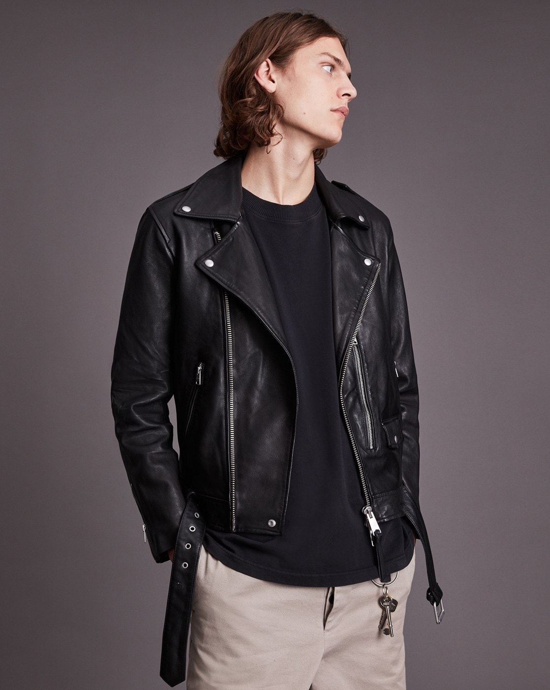 AllSaints Sarls Leather Biker Jacket | Nordstrom | Jeans outfit men, Leather  jacket men style, Leather biker jacket