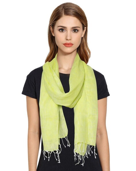 Textured Scarf with Fringes Price in India
