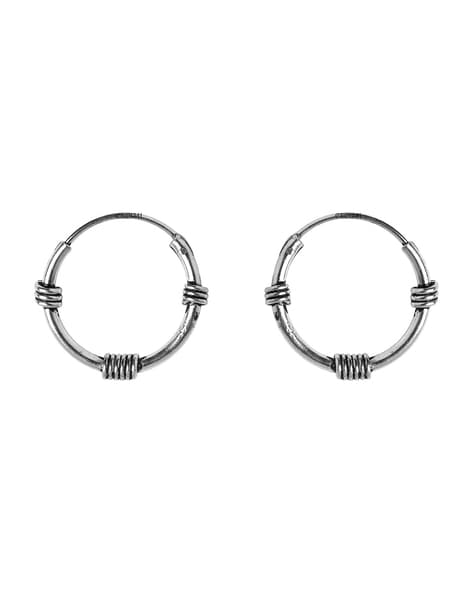 14mm Silver Sleeper Hoop Earring - Silverado Jewellery