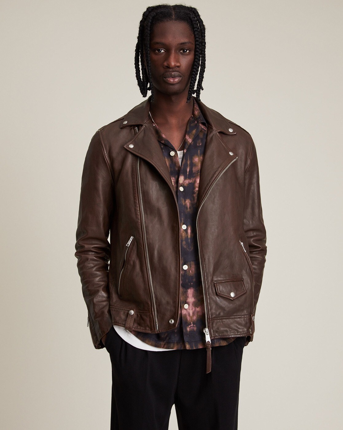 AllSaints 'Conroy' Leather Jacket, Men'S, Black for Men