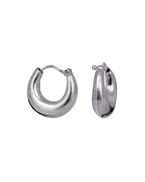 Buy Shyle 925 Sterling Silver Earrings Adya Classic Tribal Inspired Hoops  Well Stamped with 925 Minimalistic Piece Fusion Jewellery Hoop Earrings  Silver Hoops at Amazonin