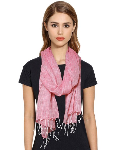 Textured Scarf with Fringes Price in India